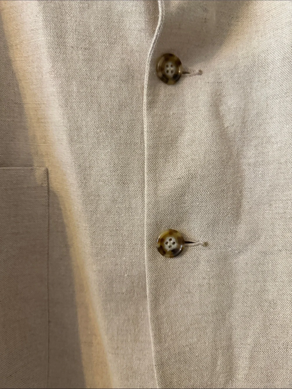 Men’s vintage Eddie Bauer Tan Linen Blend Sport Coat Blazer | 2 button size 45
